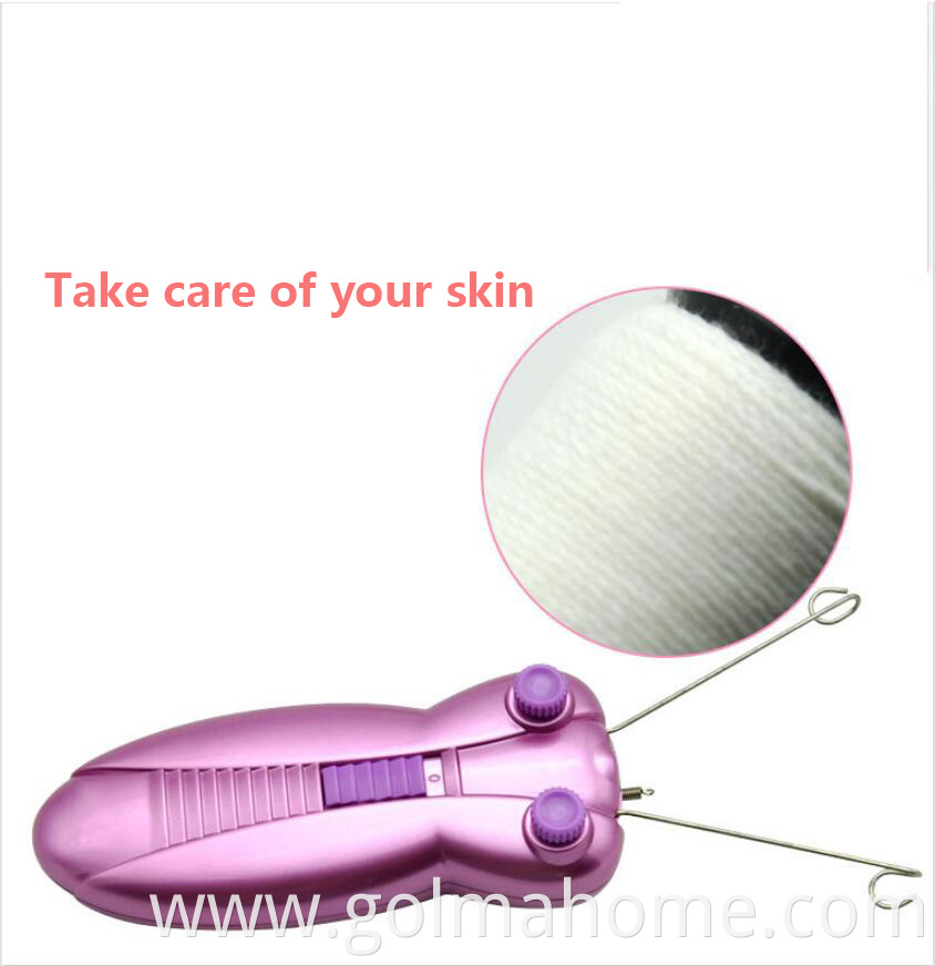 Lady Men Bee electric face epilator cotton thread loose power with indictator light painless safety hair remover